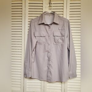 Light Gray Button-Up UV Shirt Size Small